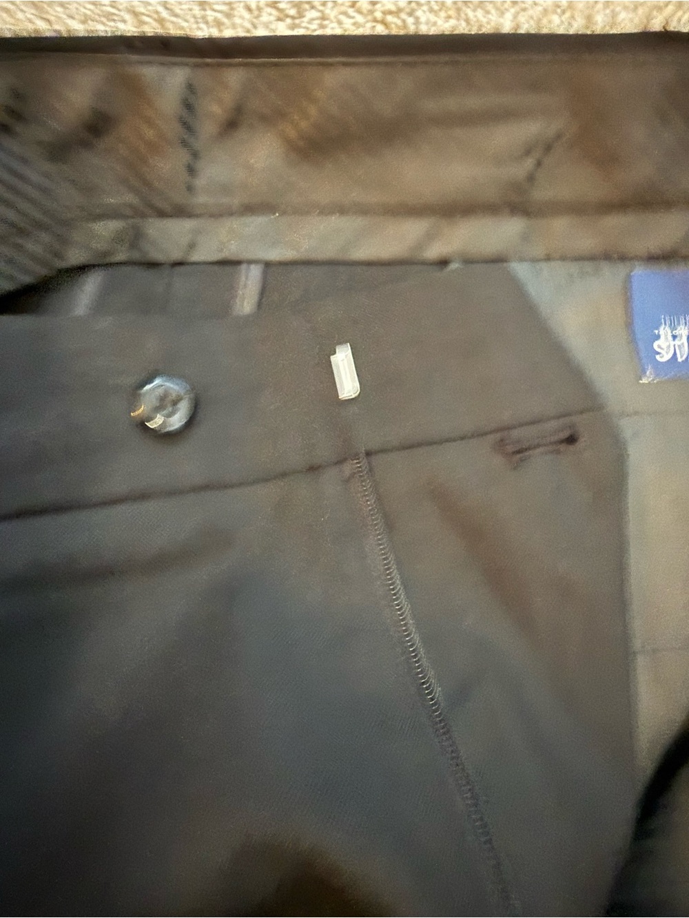 Classic Fit Sharkskin Black Men's Dress Pants - Travel Collection - Picture 5 of 8